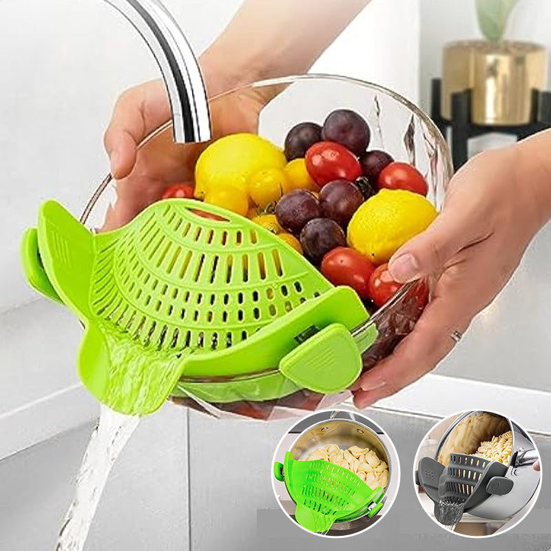 Clip On Pot Strainer Silicone 9 x 4.9 Inches Set of 2 2