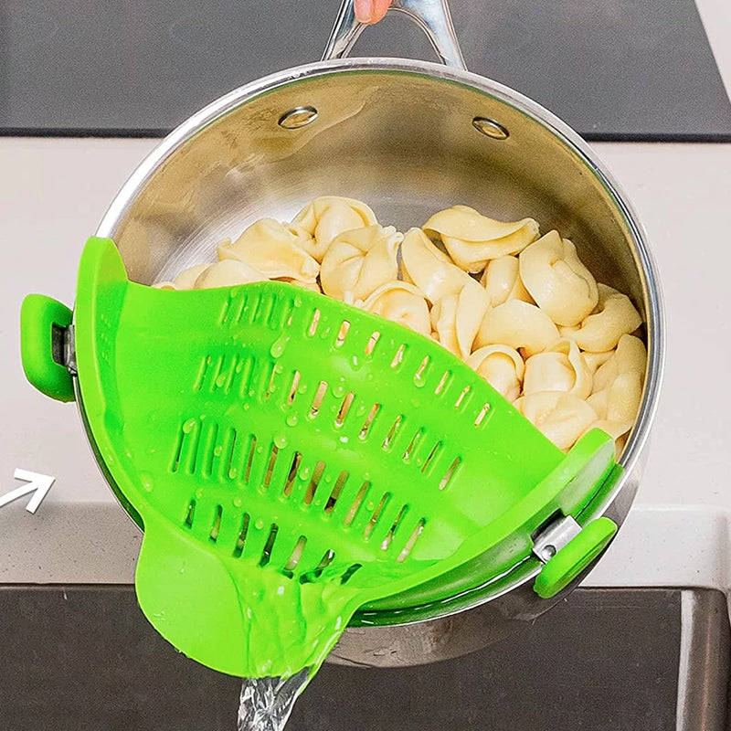 Clip On Pot Strainer Silicone 9 x 4.9 Inches Set of 2 4