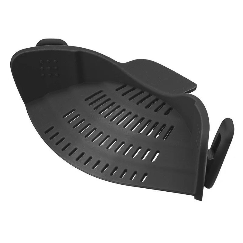 Clip On Pot Strainer Silicone 9 x 4.9 Inches Set of 2 Black 1