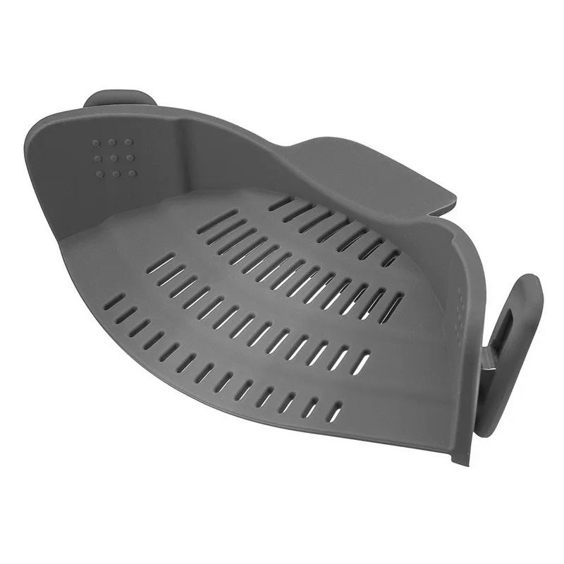 Clip On Pot Strainer Silicone 9 x 4.9 Inches Set of 2 Dark Gray 1