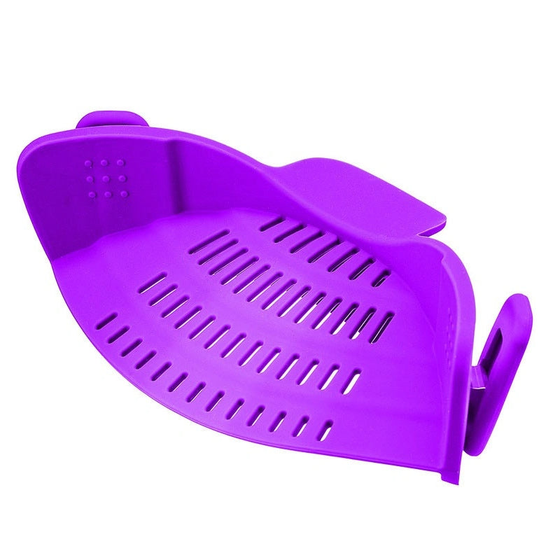 Clip On Pot Strainer Silicone 9 x 4.9 Inches Set of 2 Purple 1