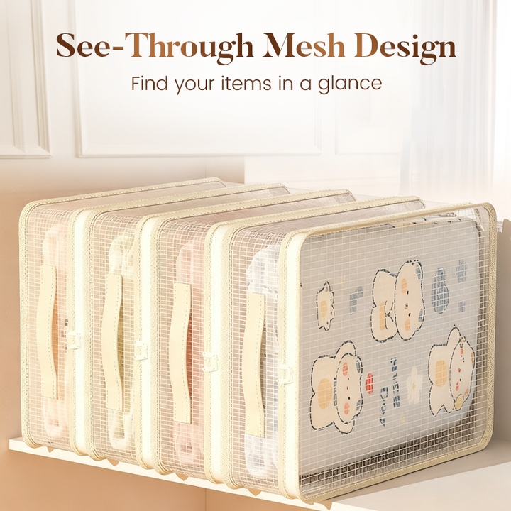 Clothes Storage Bags with Zipper 15.7 x 11.8 x 4.7 Inch Mesh Top 3