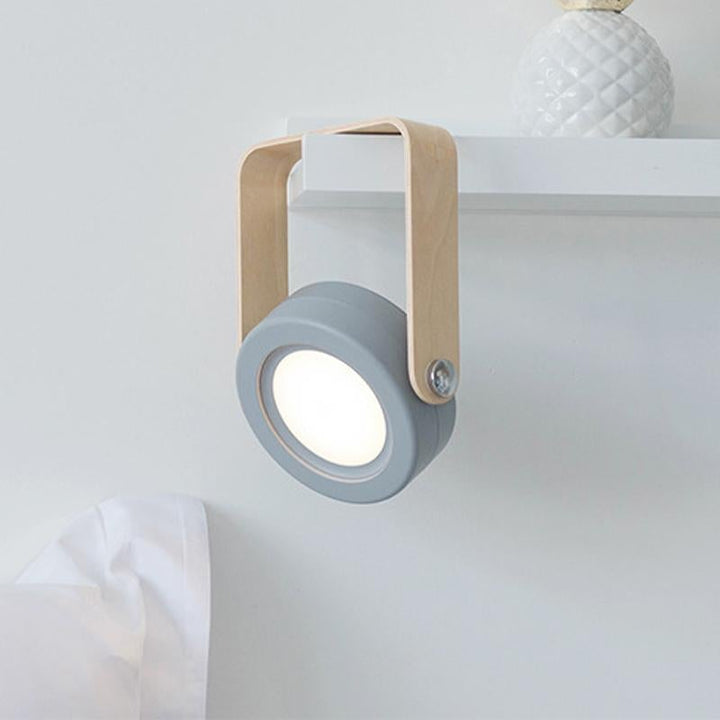 Collapsible LED Lantern Lamp Rechargeable with Wooden Handle Gray 1