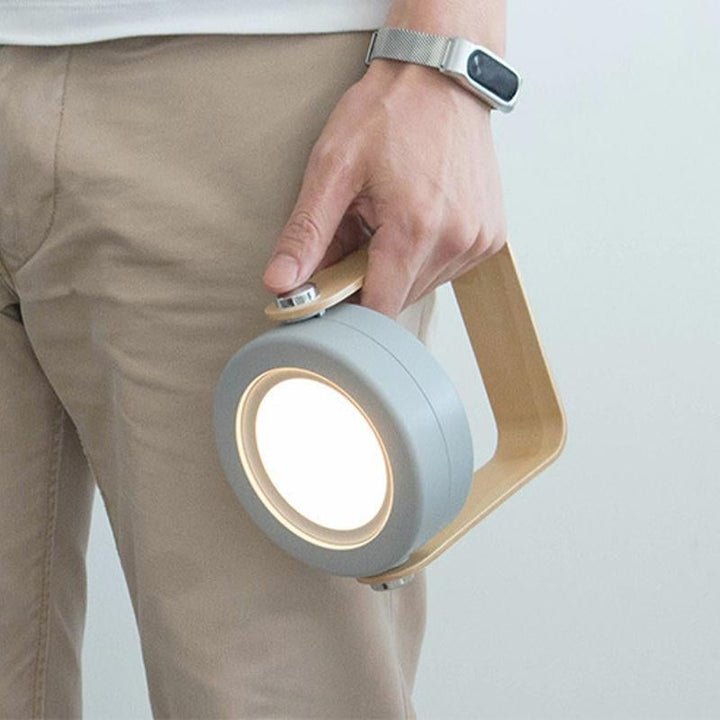 Collapsible LED Lantern Lamp Rechargeable with Wooden Handle Gray 2