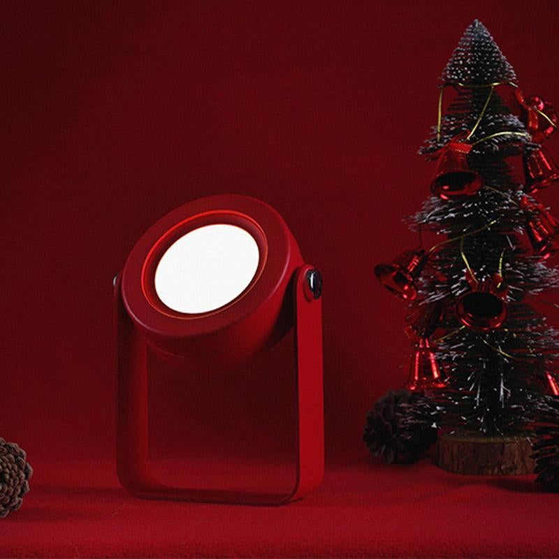 Collapsible LED Lantern Lamp Rechargeable with Wooden Handle Red 1