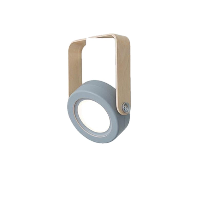 Collapsible LED Lantern Lamp Rechargeable with Wooden Handle on white