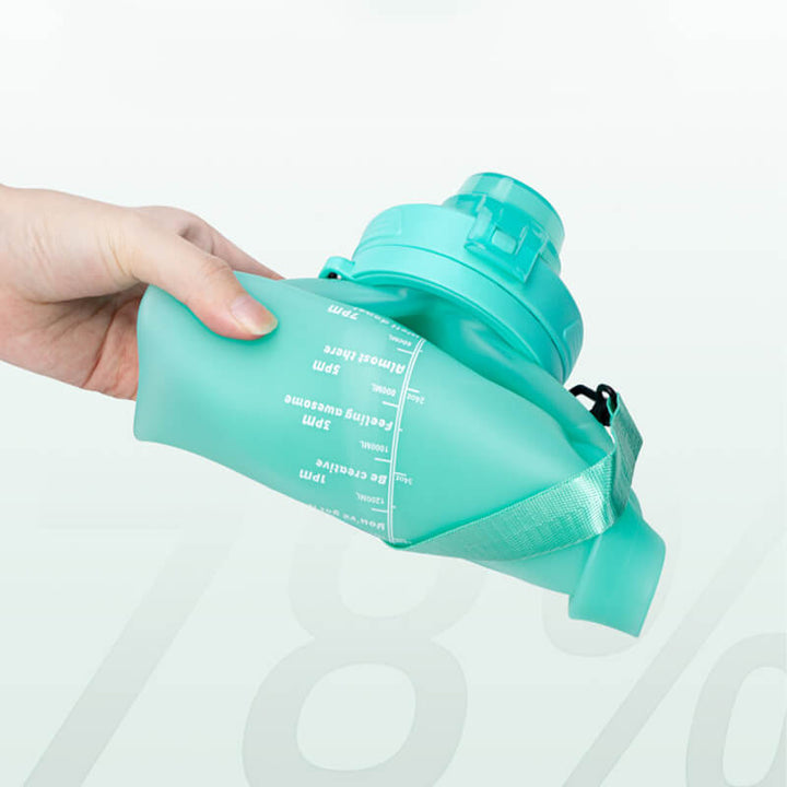 Collapsible Silicone Water Bottle 2000 ml with Strap Set of 3 1