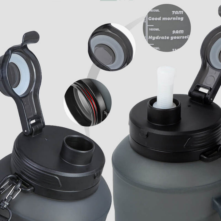 Collapsible Silicone Water Bottle 2000 ml with Strap Set of 3 2