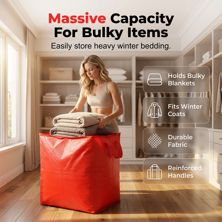Collapsible Storage Bag PE with Handles 180 to 400 Liters Orange 2