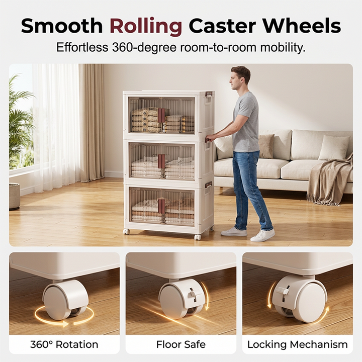 Collapsible Storage Cabinet with Magnetic Doors 1 to 3 Tier 5
