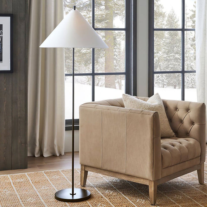 Cone Shade Floor Lamp Slim Metal Stand 63.8 in Set of 2 3