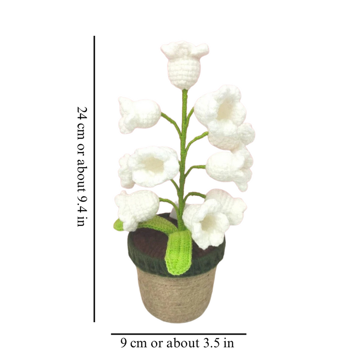 Crochet Lily Lamp Battery Powered 9.4 inch Set of 3 5