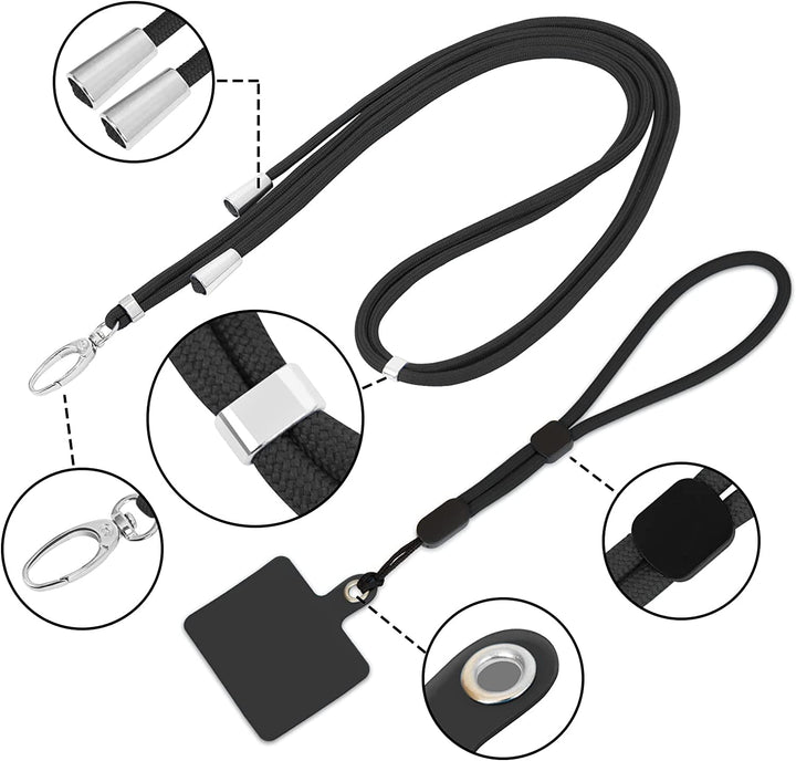 Crossbody Phone Lanyard Nylon with Patch 63 Inch Set of 3 1