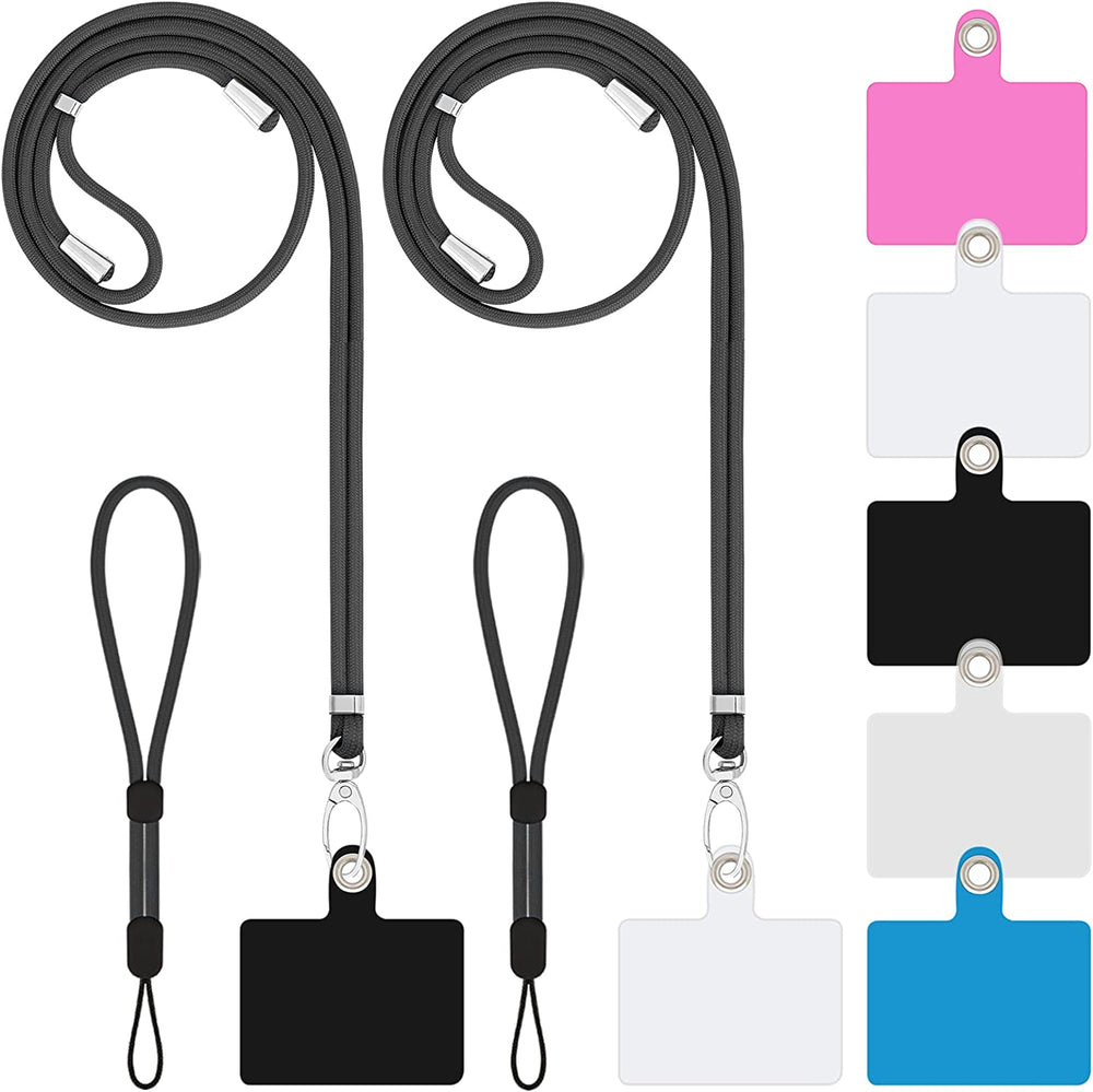 Crossbody Phone Lanyard Nylon with Patch 63 Inch Set of 3 Black 1