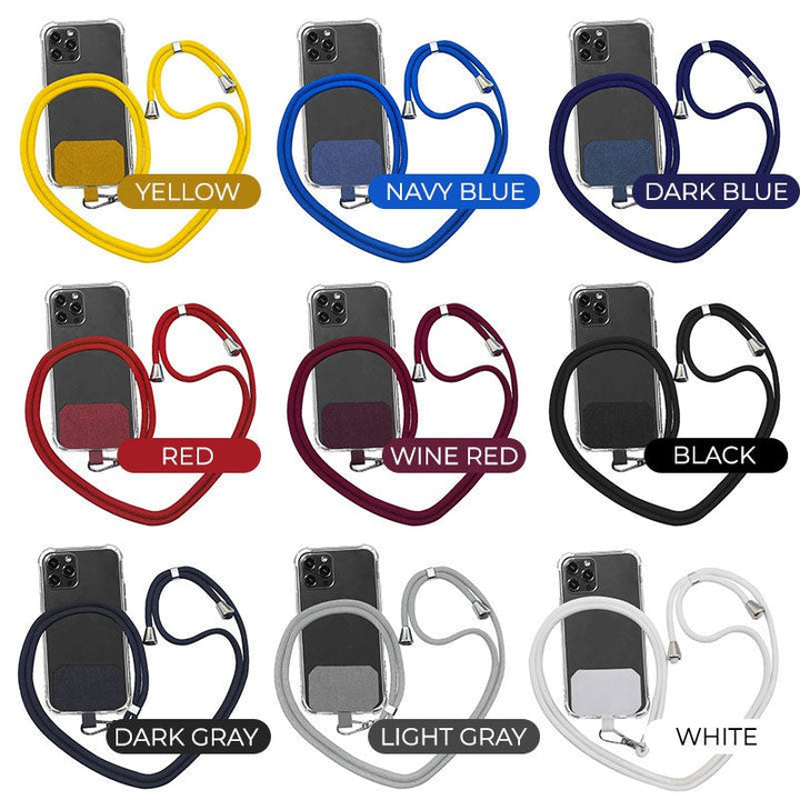 Crossbody Phone Lanyard Nylon with Patch 63 Inch Set of 3 Light Gray 1