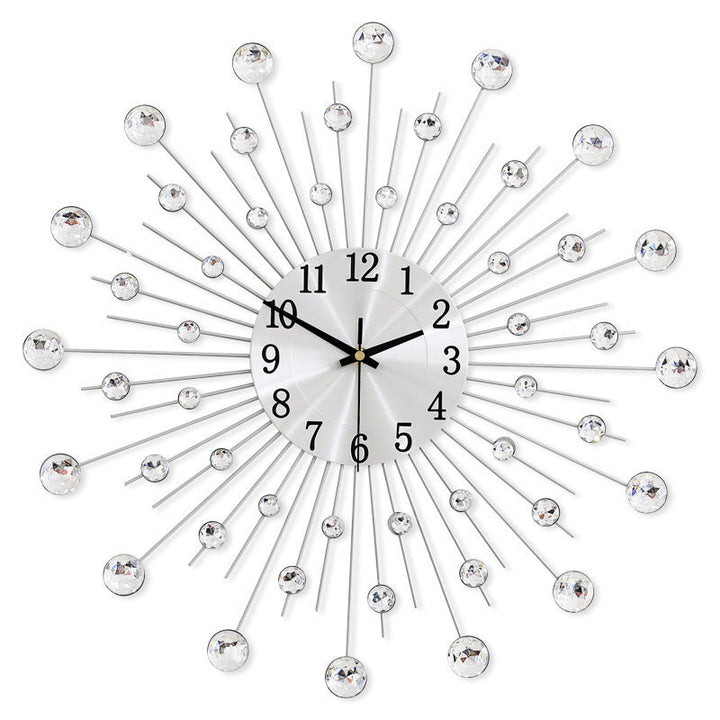 Crystal Sunburst Wall Clock Silver 13 inch 1