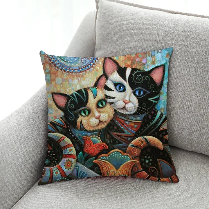 Cushion Covers 18 x 18 Inch Cat Paintings Set of 11 10