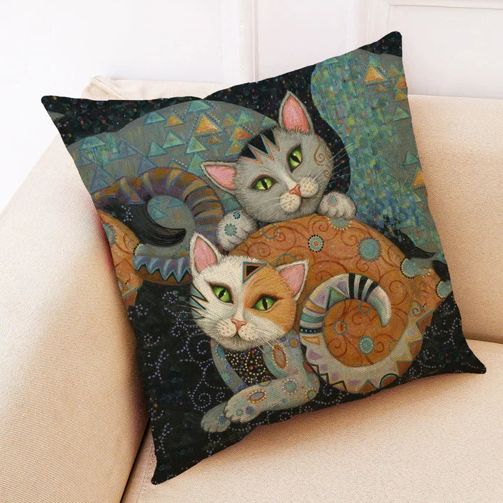 Cushion Covers 18 x 18 Inch Cat Paintings Set of 11 3