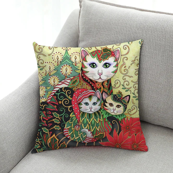 Cushion Covers 18 x 18 Inch Cat Paintings Set of 11 9