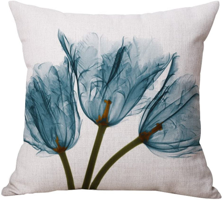 Cushion Covers 18 x 18 Inch Floral Linen Set of 4 Set of 4 3