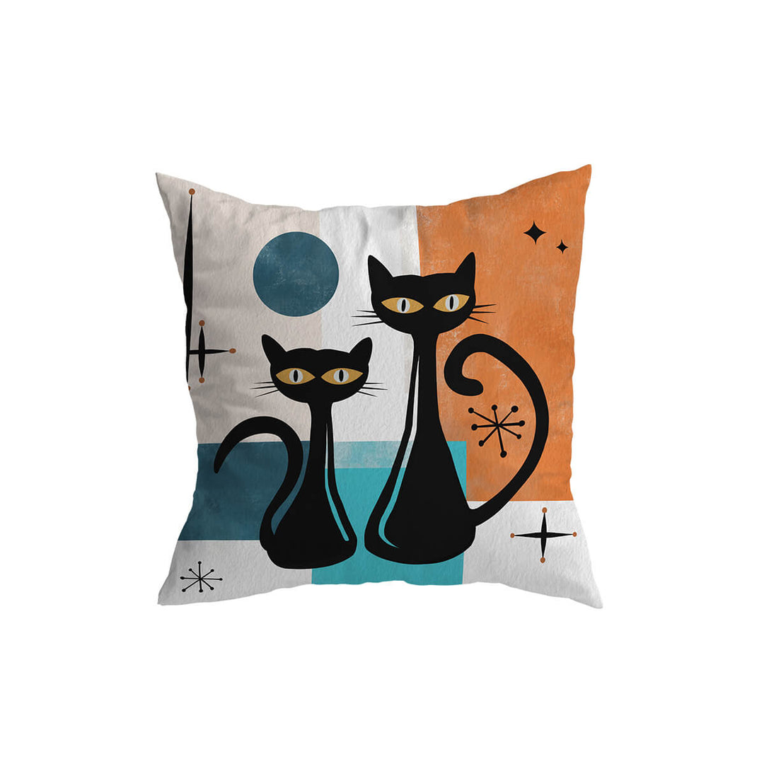 Cushion Covers 18 x 18 Inch Retro Black Cat Set of 4 2