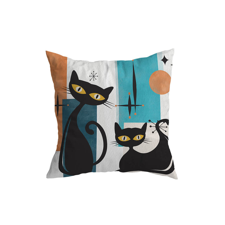 Cushion Covers 18 x 18 Inch Retro Black Cat Set of 4 3