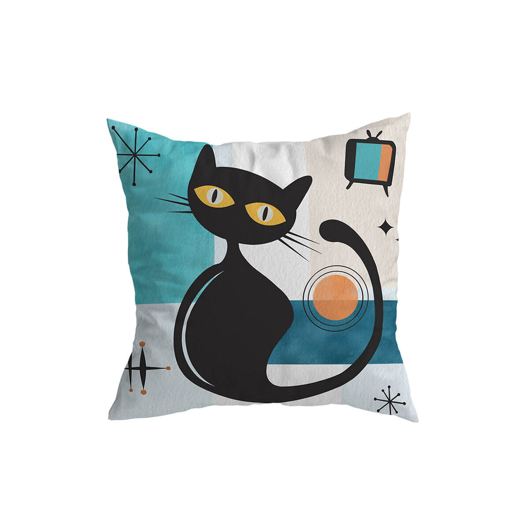 Cushion Covers 18 x 18 Inch Retro Black Cat Set of 4 4
