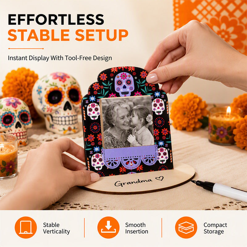 Day of the Dead Picture Frames Wooden Set of 6 2