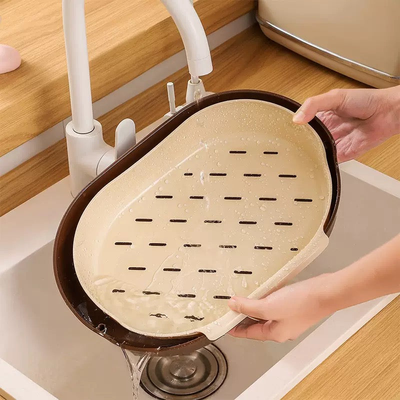 Detachable Countertop Drain Rack Organizer Set of 2 1