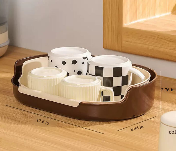 Detachable Countertop Drain Rack Organizer Set of 2 Cream 2