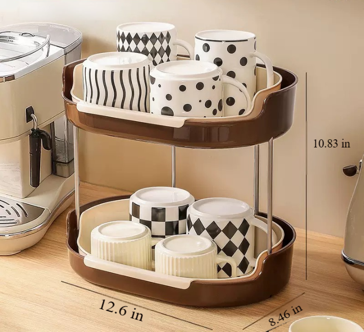 Detachable Countertop Drain Rack Organizer Set of 2 Cream 3