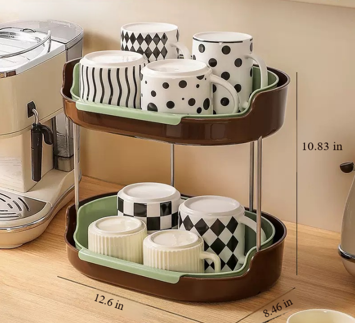 Detachable Countertop Drain Rack Organizer Set of 2 Green 2