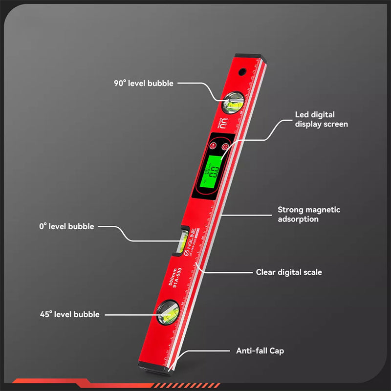 Digital Magnetic Level with LCD Display Set of 2 5
