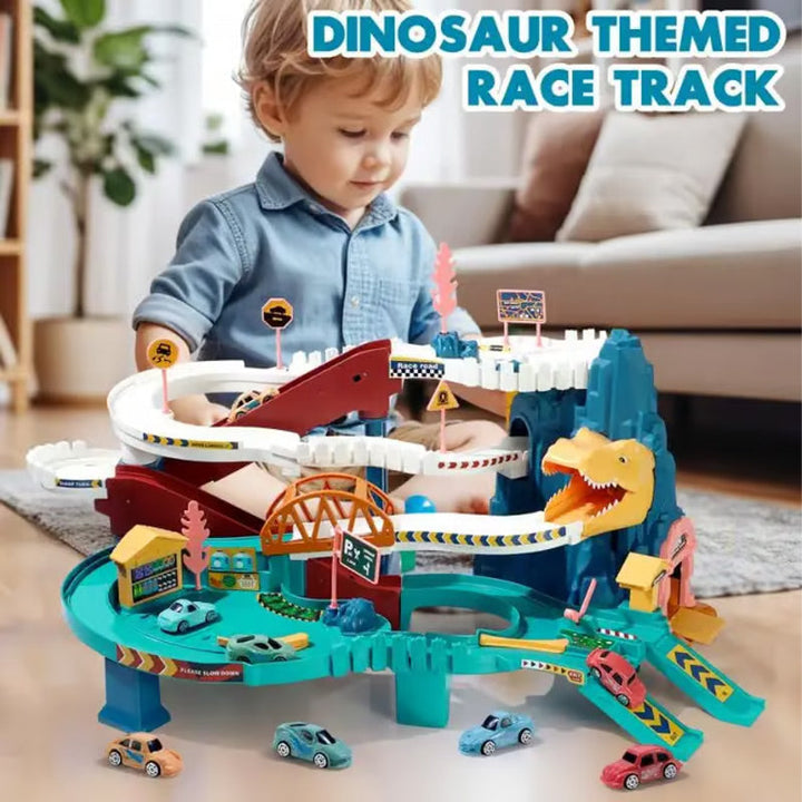 Dinosaur Ramp Race Track Toy with 4 Cars Set of 2 1