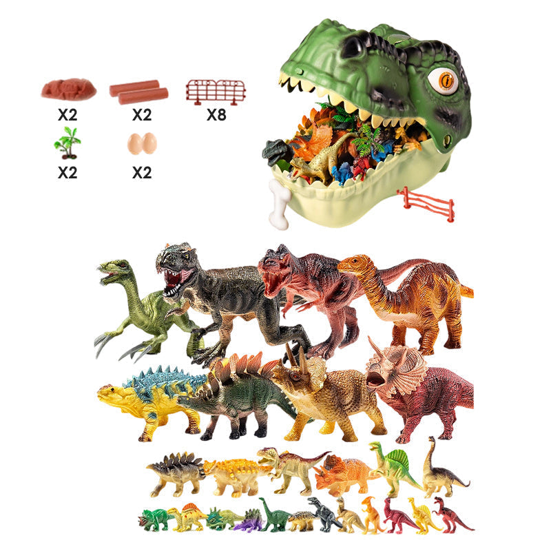 Dinosaur Toy Playset with T Rex Head Storage Box 46 Pieces 1