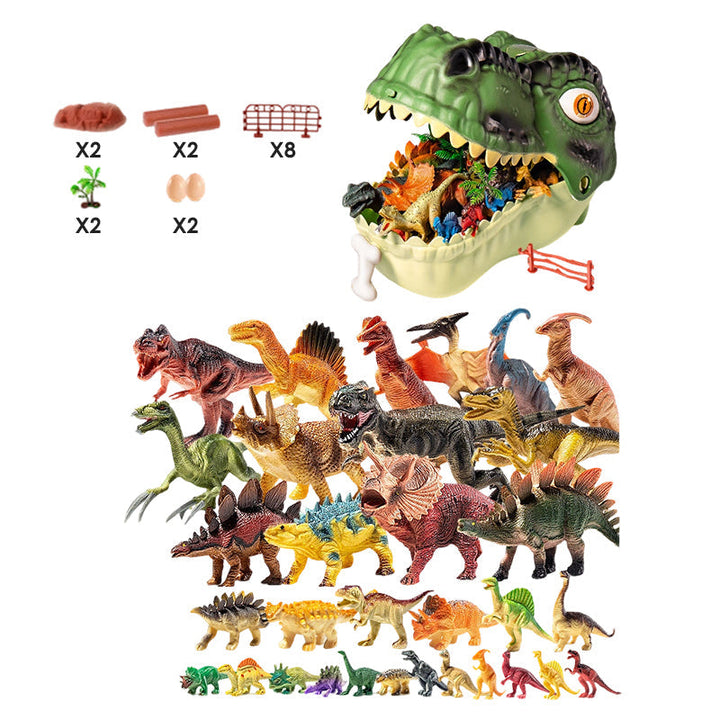 Dinosaur Toy Playset with T Rex Head Storage Box 52 Pieces 1