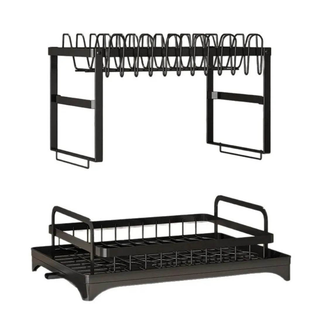 Dish Drying Rack 2 Tier with Utensil Holder and Drip Tray 4
