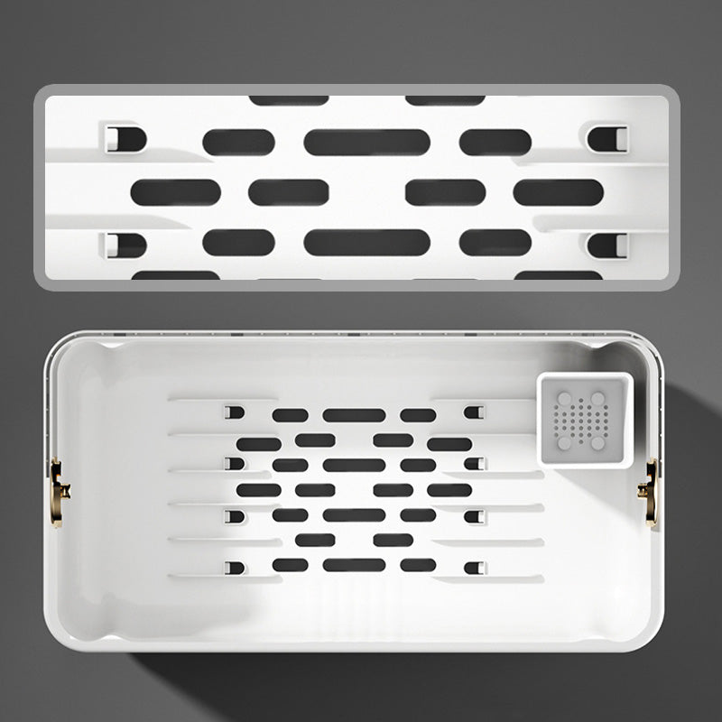 Dish Storage Box with Clear Lid and Drain Tray Set of 2 5