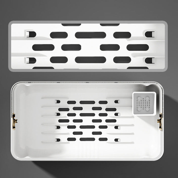 Dish Storage Box with Clear Lid and Drain Tray Set of 2 5