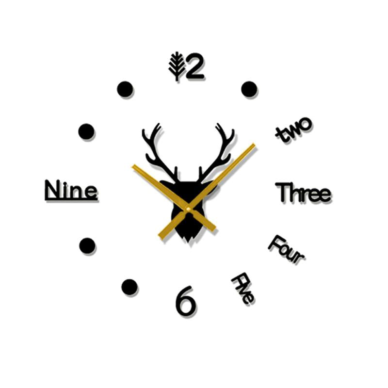 DIY Acrylic Mirror Wall Clock Kit Adjustable Size Set of 2 Black 1