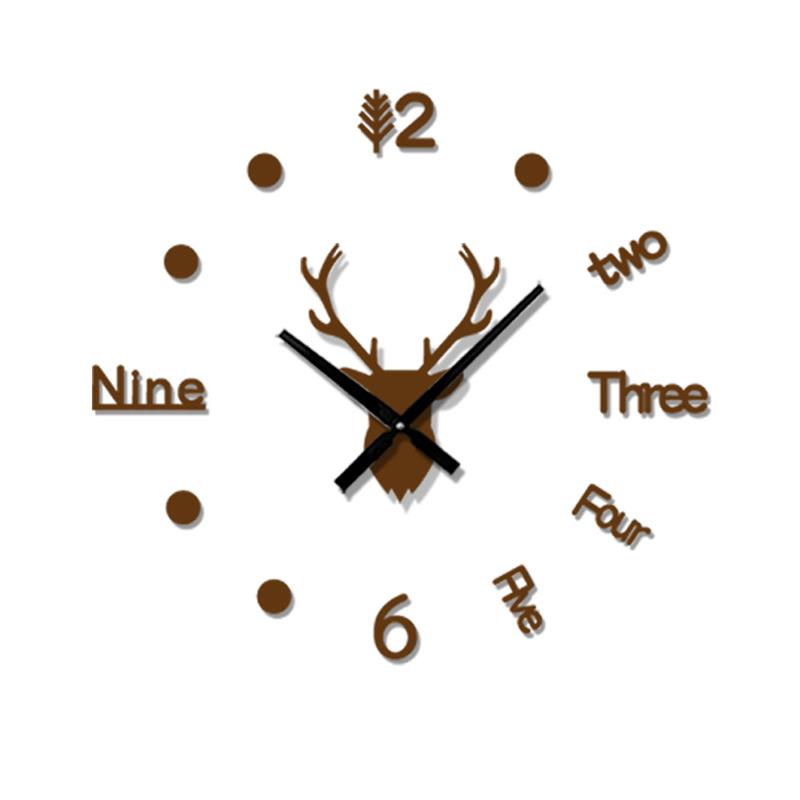 DIY Acrylic Mirror Wall Clock Kit Adjustable Size Set of 2 Brown 1