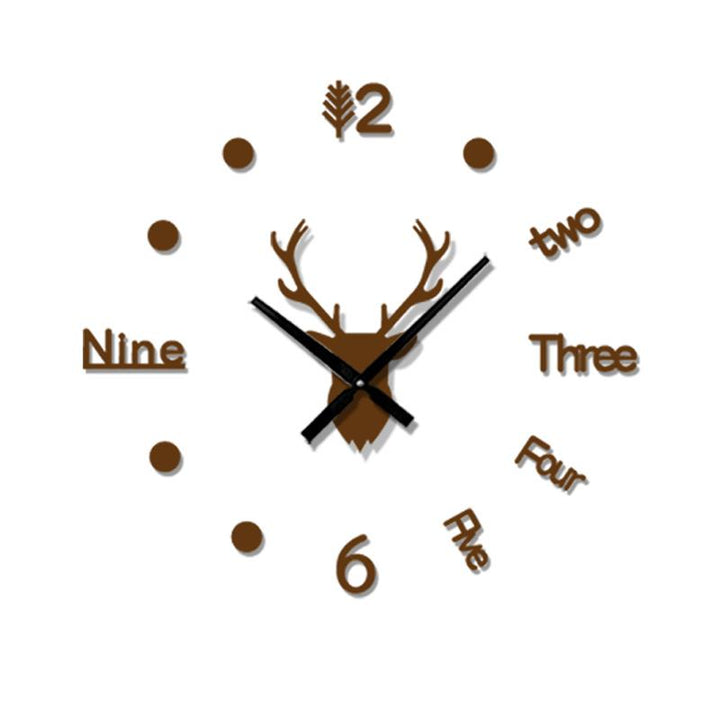 DIY Acrylic Mirror Wall Clock Kit Adjustable Size Set of 2 Brown 1