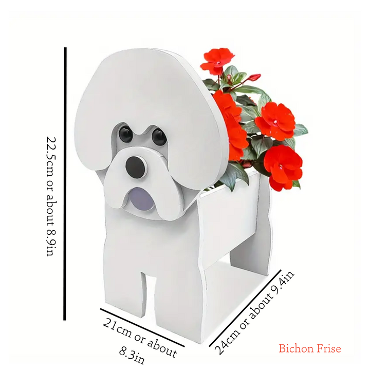 Dog Shaped Planter Box DIY Foam Board Bichon Frise 1