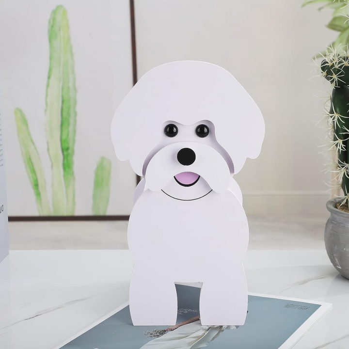 Dog Shaped Planter Box DIY Foam Board Bichon Frise 2