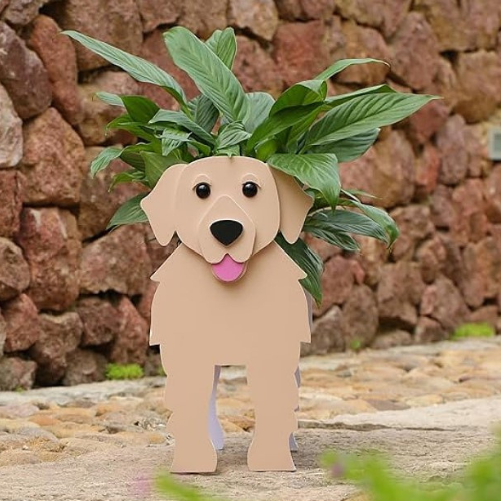 Dog Shaped Planter Box DIY Foam Board Golden Retriever 2