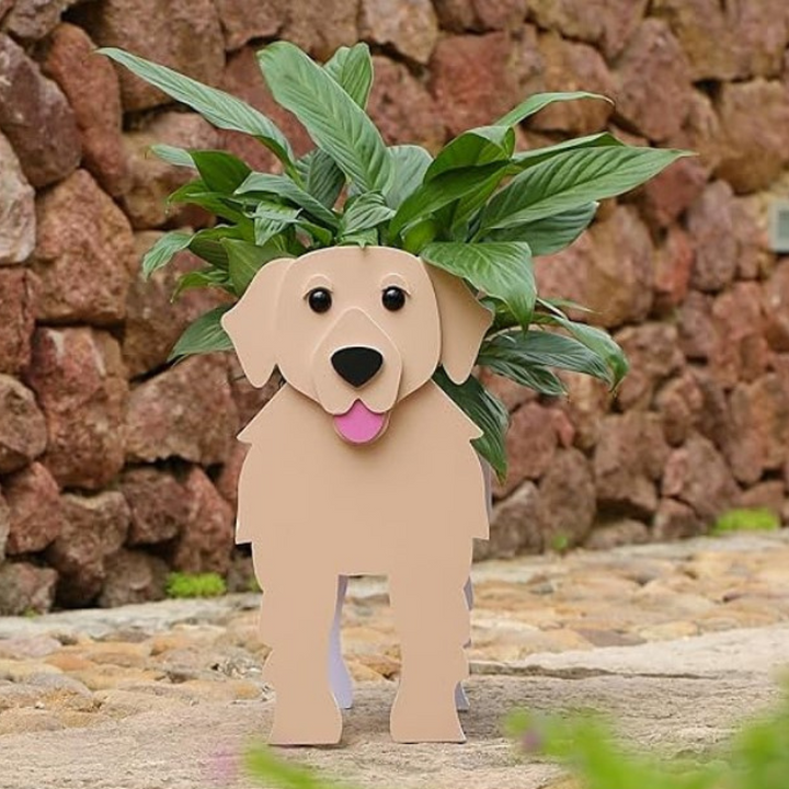 Dog Shaped Planter Box DIY Foam Board Golden Retriever 2