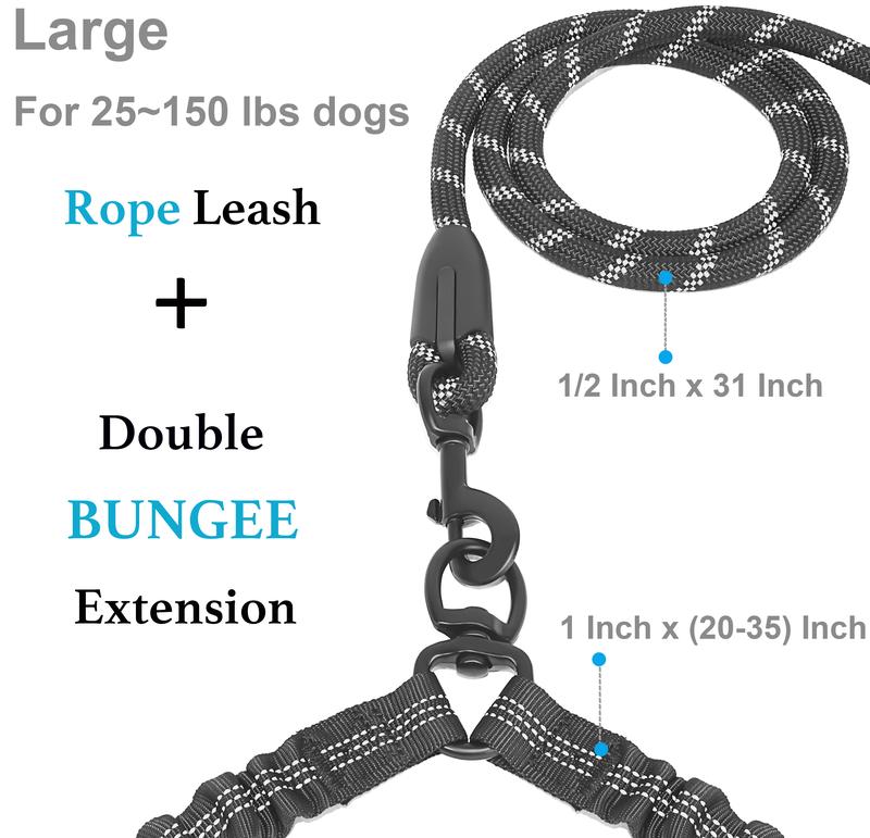 Double Dog Leash with Bungee Coupler 31 Inch Rope 1
