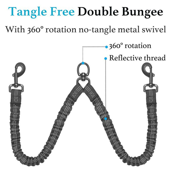 Double Dog Leash with Bungee Coupler 31 Inch Rope 3