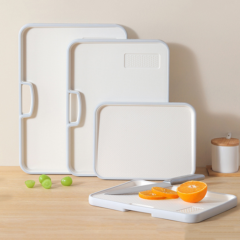 Double Sided Cutting Board Anti Spill Non Slip with Grinding Zone White 1
