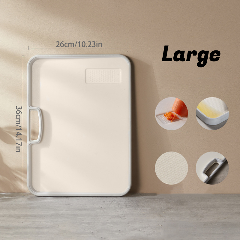 Double Sided Cutting Board Anti Spill Non Slip with Grinding Zone White 3